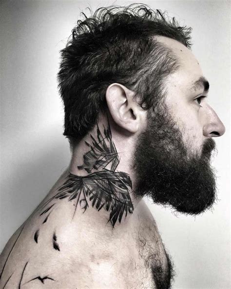 guy with neck tattoo|cool neck tattoos for guys.